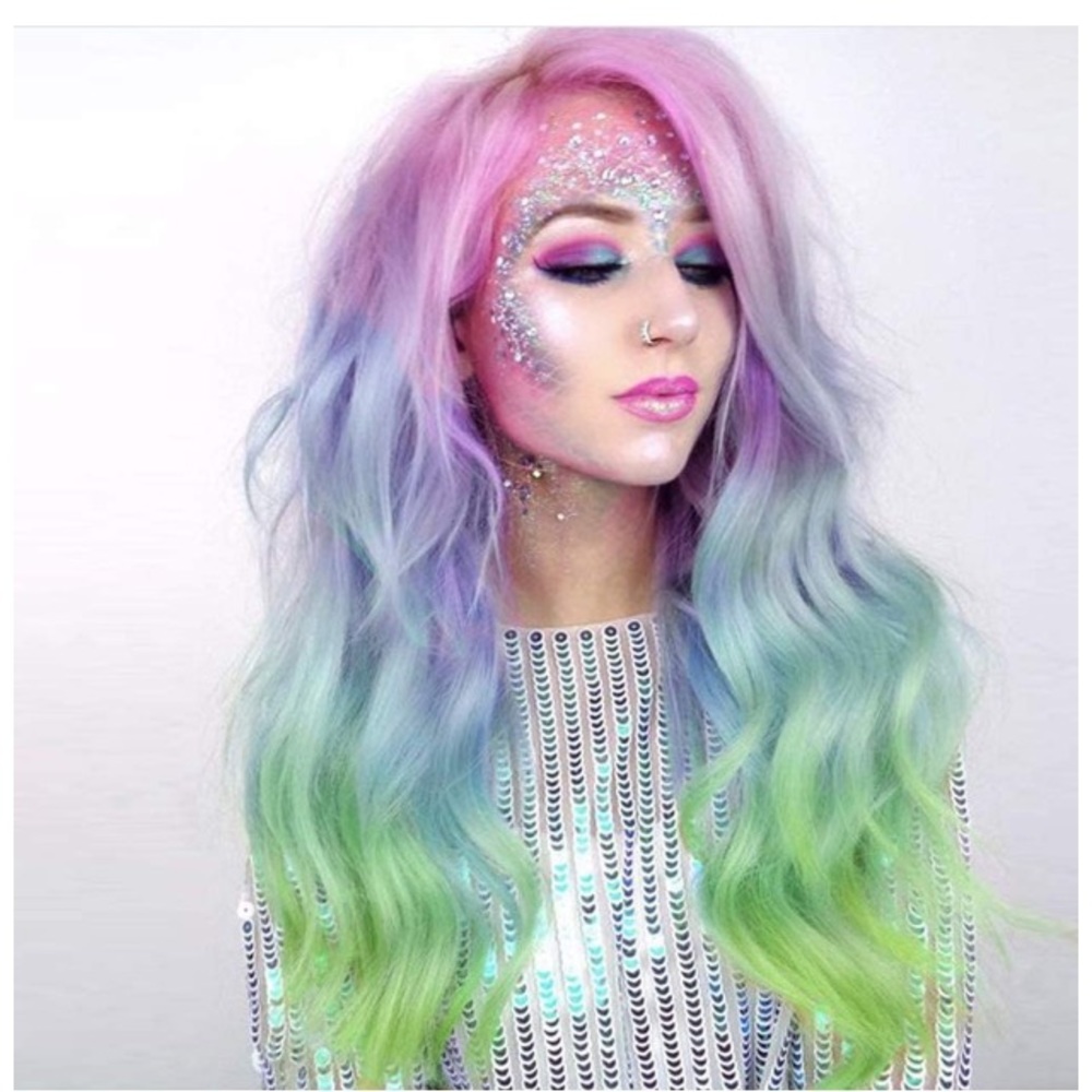 26" Mermaid Colorful Long Wavy Wigs